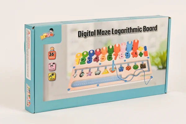 Edukačná počítadlo drevené s číslami, krúžkami a tvarmi MONTESSORI