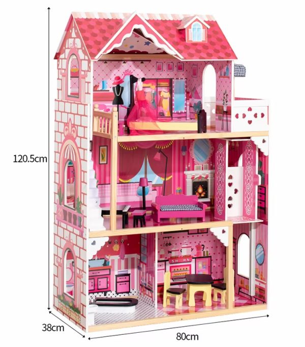 Drevený domček pre bábiky –  Luxusná vila pre princezné 120cm!