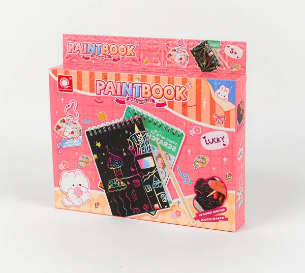 Paintbook - škrabací malovací zápisník s nálepkami