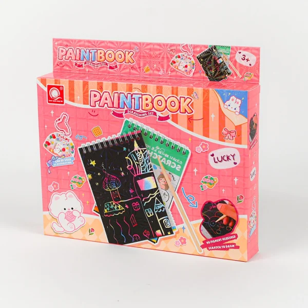 Paintbook - škrabací malovací zápisník s nálepkami