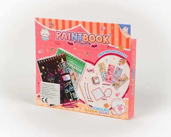 Paintbook - škrabací malovací zápisník s nálepkami