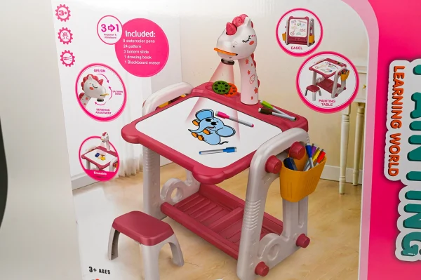 Projekčný kresliaci set 3v1 - ružový