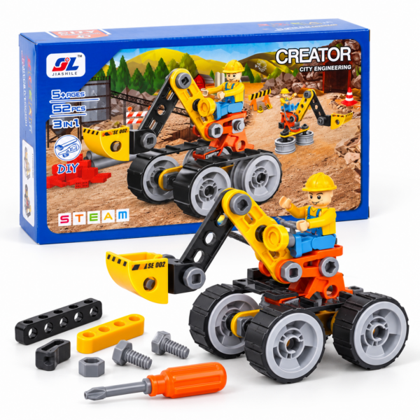 34D13C7F-EA98-43F7-9F48-BE739697EB74 Konštrukčná stavebnica Creator City Engineering – Bager 3v1 (52 dielov)
