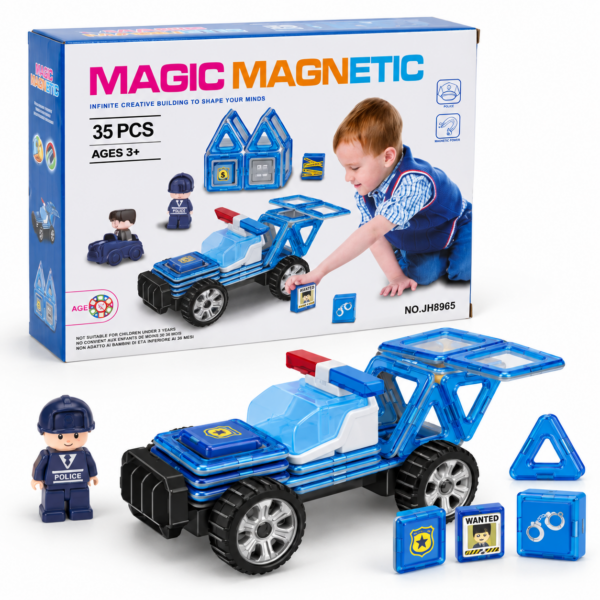 7CBB5120-21A5-41C5-BE14-013AA808A56F Magnetická stavebnica – Policajné auto 35ks