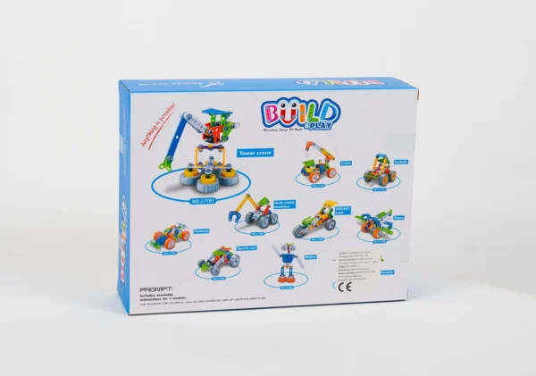 Konštrukčná stavebnica Build & Play – Žeriav a stroje (92 dielov)