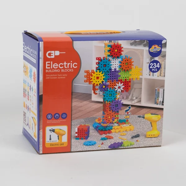 Elektrická stavebnica s ozubenými kolieskami a vŕtačkou (234 dielov)