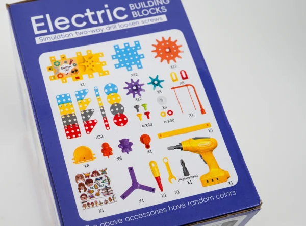 Elektrická stavebnica s ozubenými kolieskami a vŕtačkou (234 dielov)