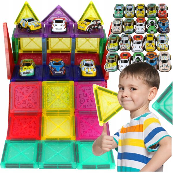 Magnetická stavebníca Garáž + 20 autíčok