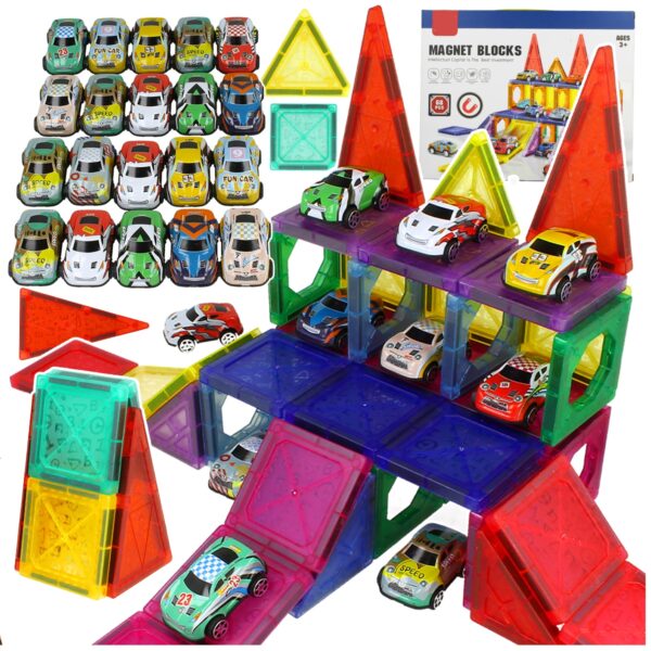 Magnetická stavebníca Garáž + 20 autíčok