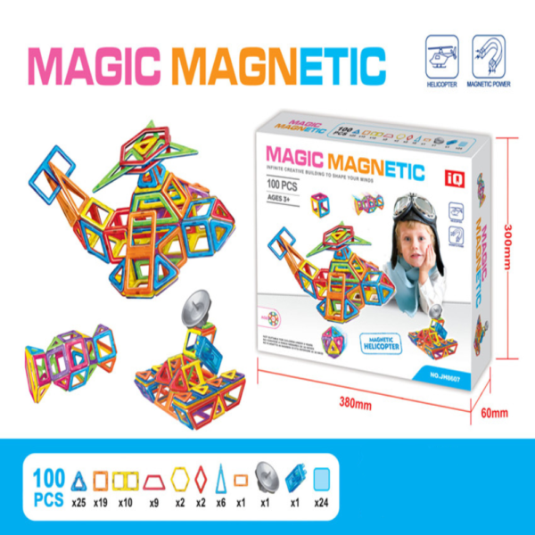 Magnetická stavebnica - HELICOPTER 100ks