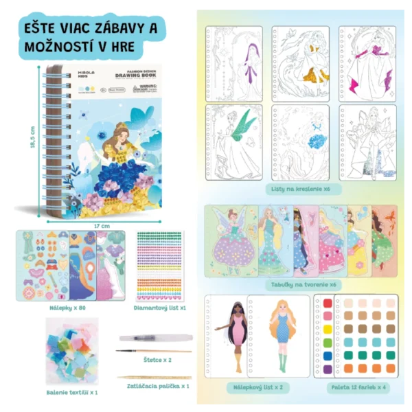 Mirola Fashion kreatívna kniha Magic Princesses