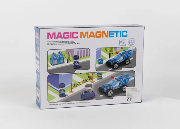Magnetická stavebnica – Policajné auto 35ks