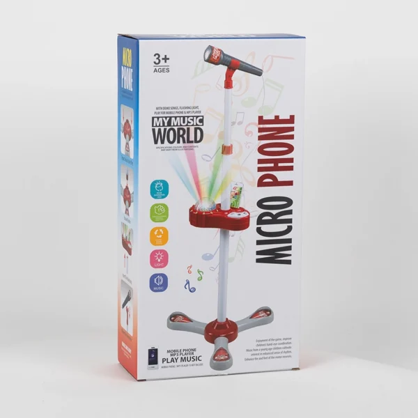 Detský mikrofón so stojanom a svetelnými efektmi