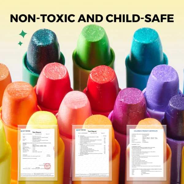 Jarmelo Jemné voskovky Umývateľné Glitter 12 ks