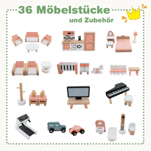 Domček pre bábiky s príslušenstvom ( 83cm )
