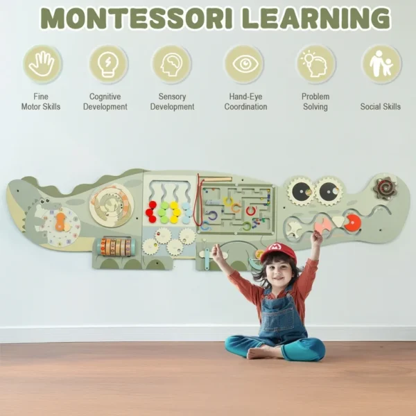IMG_8624 Nástenný montessori Krokodíl - zelený