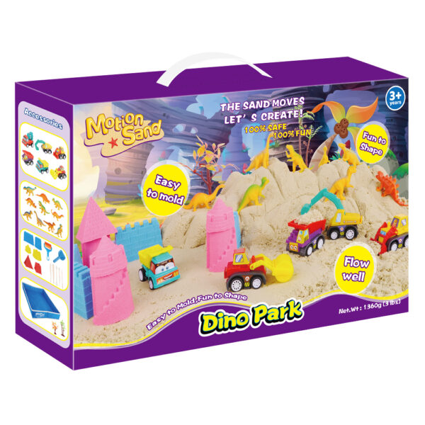 MS-23恐龙乐园效果图(2) Motion Sand Dinosaur Park – veľká kreatívna sada s kinetickým pieskom (1360 g)