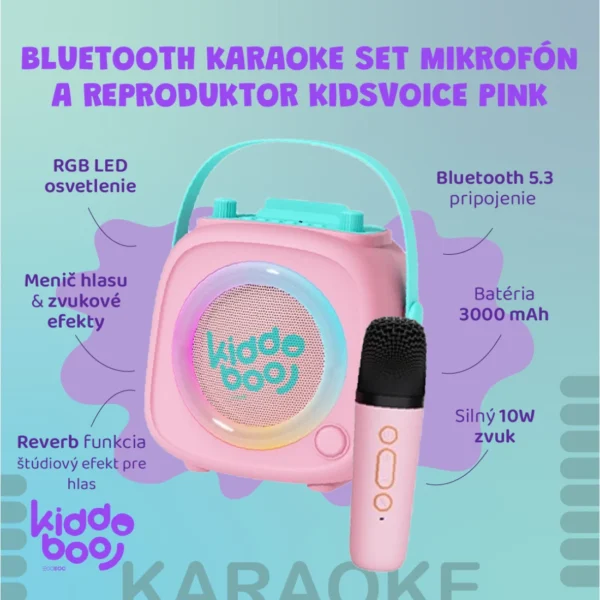 kb23028pnk-bluetooth-karaoke-set-mikrofon-a-reproduktor-kidsvoice-pink-10-1100x1100h Kiddoboo Bluetooth Karaoke set mikrofón a reproduktor KidsVoice Pink